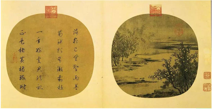 1918年徐悲鸿评文华殿所藏之六 宋赵大年 水村图轴